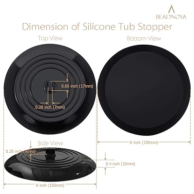 Buy Beadnova Tub Stopper Drain Stopper Bath Plug Bath Tub Stoppers Rubber Tub Stopper Kitchen Sink Drain Cover For Bathtub 6 Inches 2 Pack Black Online In Indonesia B07x9lb2z5