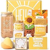 Gift Baskets for Women, 9pcs Unique Happy Birthday Gifts for Women, Best Inspirational Get Well Christmas Sunshine Sunflower Ideas Box for Her Sister Friend Friendship Mom - BRIGHTEN UP HER DAY!