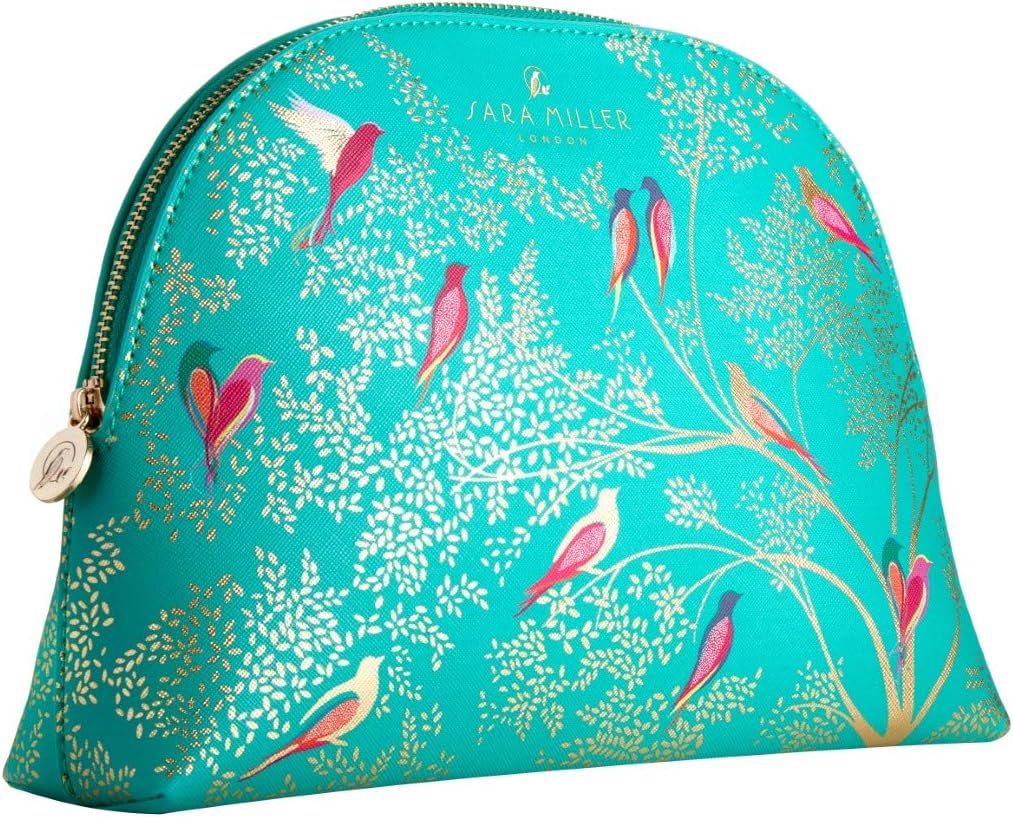 Sara Miller London Wash Bag, Large Green Toiletry, Cosmetic or Makeup Organiser for Beauty Essentials Zip Closure - Image 3