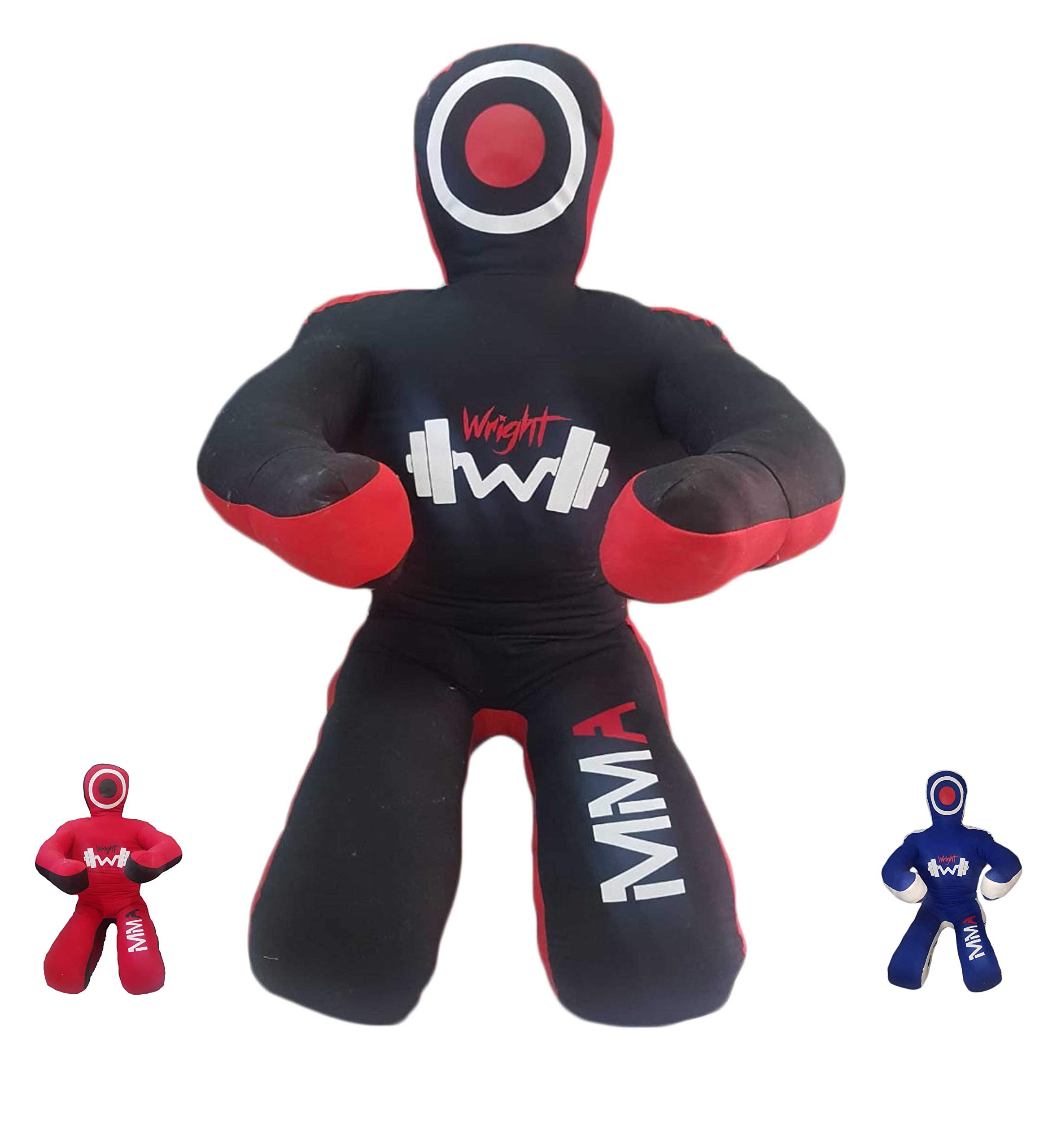 BJJ Brazilian JIU Jitsu Wrestling Dummy for Grappling, Submission, Mixed Martial Arts, MMA Training, Punching, Throwing and Judo Karate Practice (UNFILLED) (Black Canvas, 59")