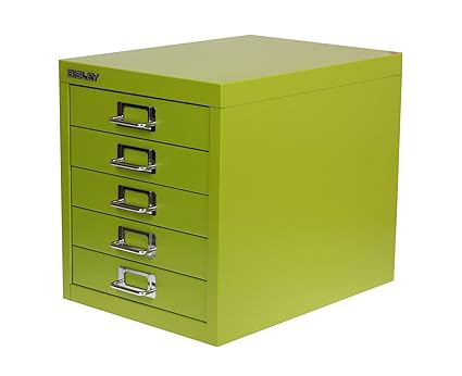 Black Color Bisley Desktop Cabinet 5 Drawer H325xw279xd380mm Steel