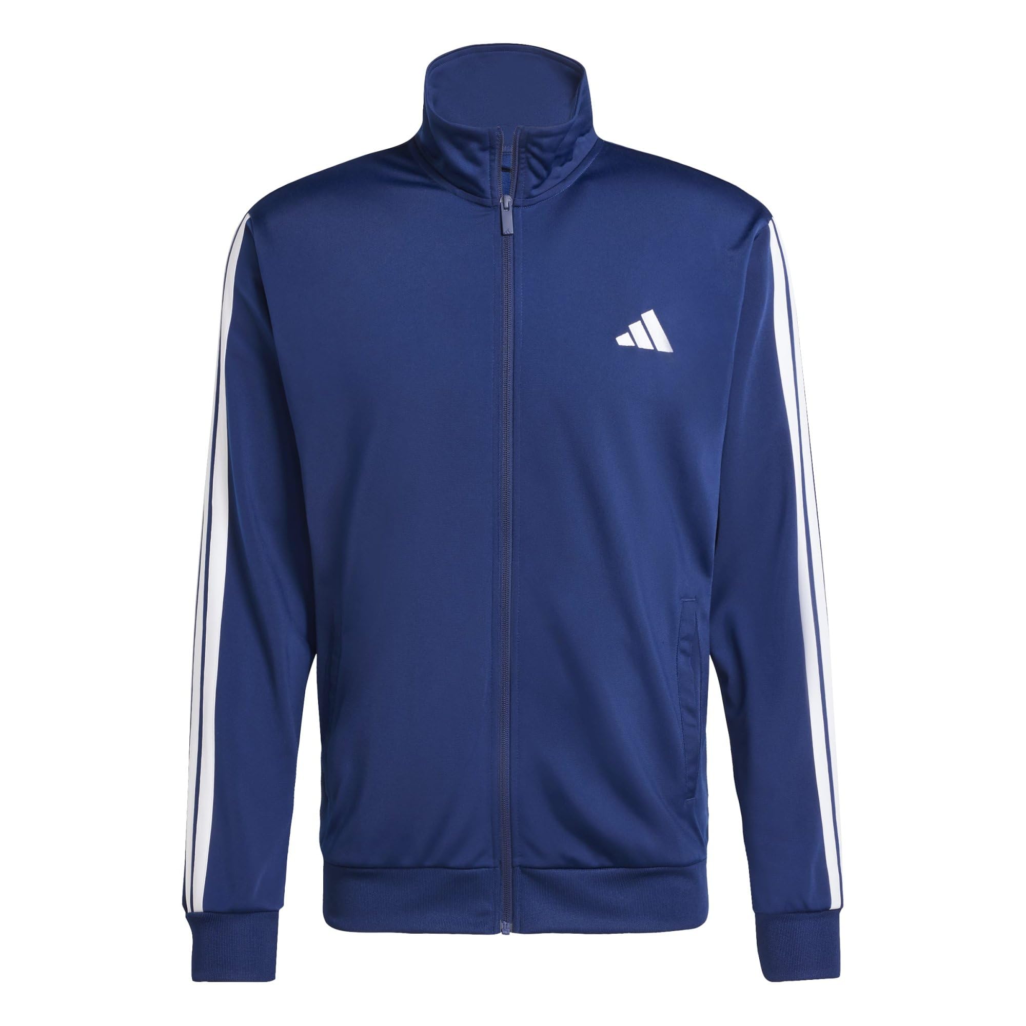 adidas Herren SPORTSWEAR BASIC 3 STRIPES TRICOT TRACKSUIT, Dark Blue, S