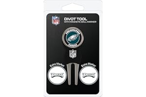 Team Golf NFL Divot Tool with 3 Golf Ball Markers Pack, Markers are Removable Magnetic Double-Sided Enamel
