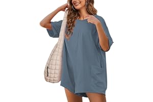 GTLIAE Womens T Shirt Romper Hot Shot Tee Romper for Summer Casual Short Sleeve Oversized Athletic Workout Outfits