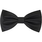GUUNIEE Mens Silk Pre-tied Bowtie Solid Bow Ties | pre-tied premium silk blend bow tie. Adjustable neck strap, ideal for weddings &amp; formal events, comes with gift box.