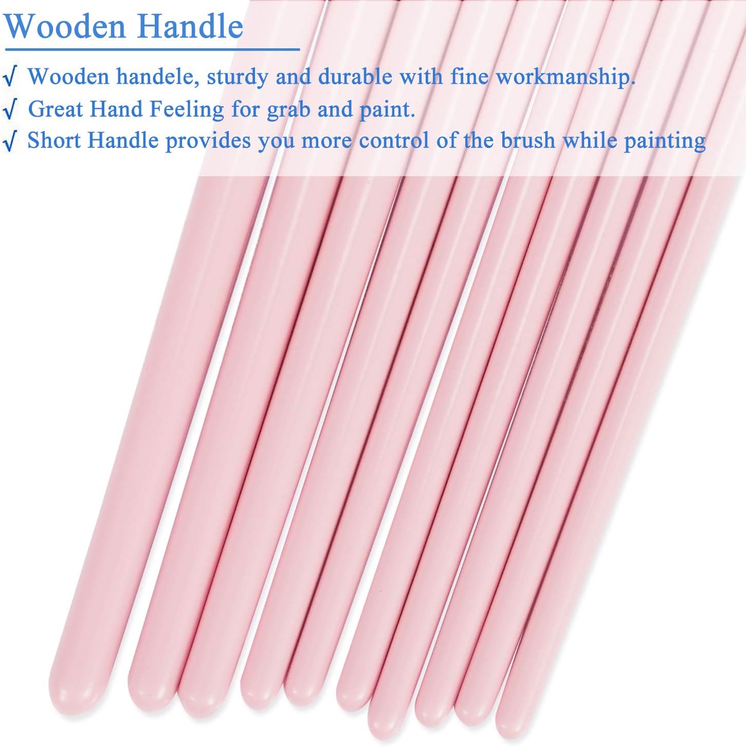 BOSOBO Paint Brushes Set, 2 Pack 20 Pcs Round Pointed Tip Paintbrushes Nylon Hair Artist Acrylic Paint Brushes for Acrylic Oil Watercolor, Face Nail Art, Miniature Detailing & Rock Painting, Pink