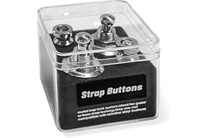 DONONR Guitar Strap Locks 2 PCS Guitar Strap Lock Buttons Strap Locks Electric Guitar Set Security Quick Release Guitar Strap Button Retainer System Guitar Strap Lock for Electric Locking Guitar StrapSilver