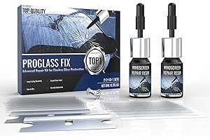 WOOKKIT Windshield Repair Kit,DIY Car Windshield Crack Repair Kit 2 Bottles Nano Glass Repair Liquid Cracks Gone Glass Adhesive Solution for Vehicle Fix Chips,Bullseye⋆ Cracks