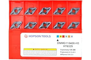 Hopson Tools Carbide Turning Inserts DNMG 332 Dnmg110408 for Semi-Finishing Cutting Steel, Dnmg Insert for Lathe Turning Tools, 10 PCS.