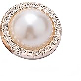 5PCS Gold White Pearl Buttons Fastener - Versatile Sewing Accessories for DIY Garment, Clothing, Handmade Projects, and Scrapbooking