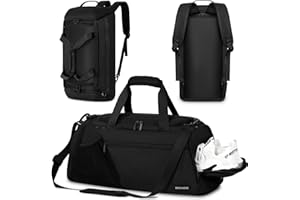 BECOJADDE Gym Bags for Men Women 40L Large Gym Backpack Multiple Pockets Sport Duffle Bags with Shoe & Wet Compartment for Workout Travel Weekend Overnight Black