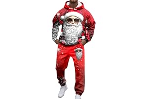 Christmas Suit for Men 2025 Ugly Santa Hoodies 2 Pieces Tracksuit Funny Graphic Track Suit Set Xmas Sweatpants Outfit