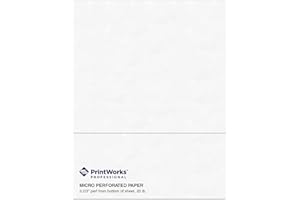 PrintWorks Professional 3 2/3" Horizontal Perforated Paper 8.5” x 11” - Perfect For W-2, 1099, & Statement Use - Made in the USA - 500 Sheets - 20 lb - Printer Compatible - White (04124)