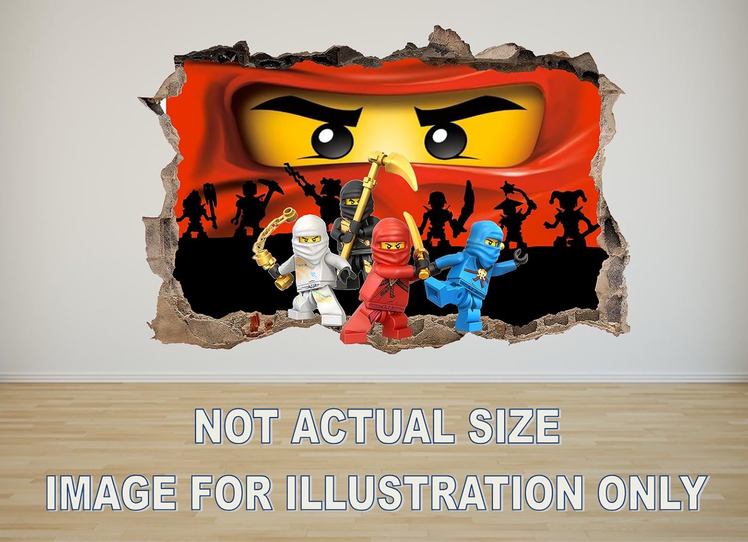 Lego Ninjago 3D Wall Sticker Decal Poster (SIZE SMALL) Suitable for door, window or laptop D1