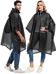 Borogo 2 Pack Rain Ponchos for Adults Reusable