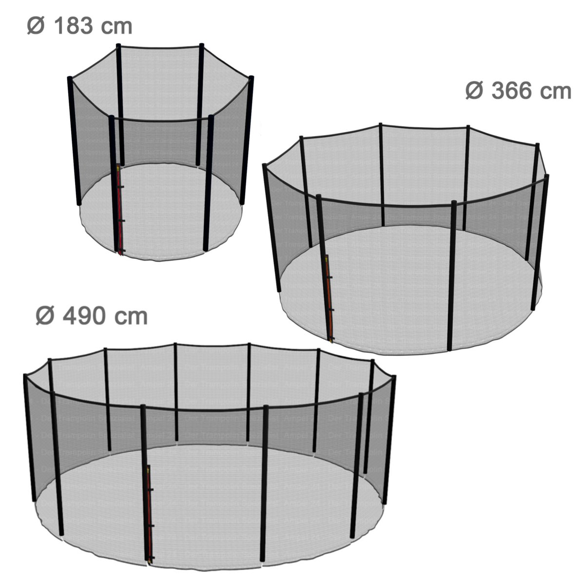 Ampel Red de seguridad para cama elástica  cm  barras no