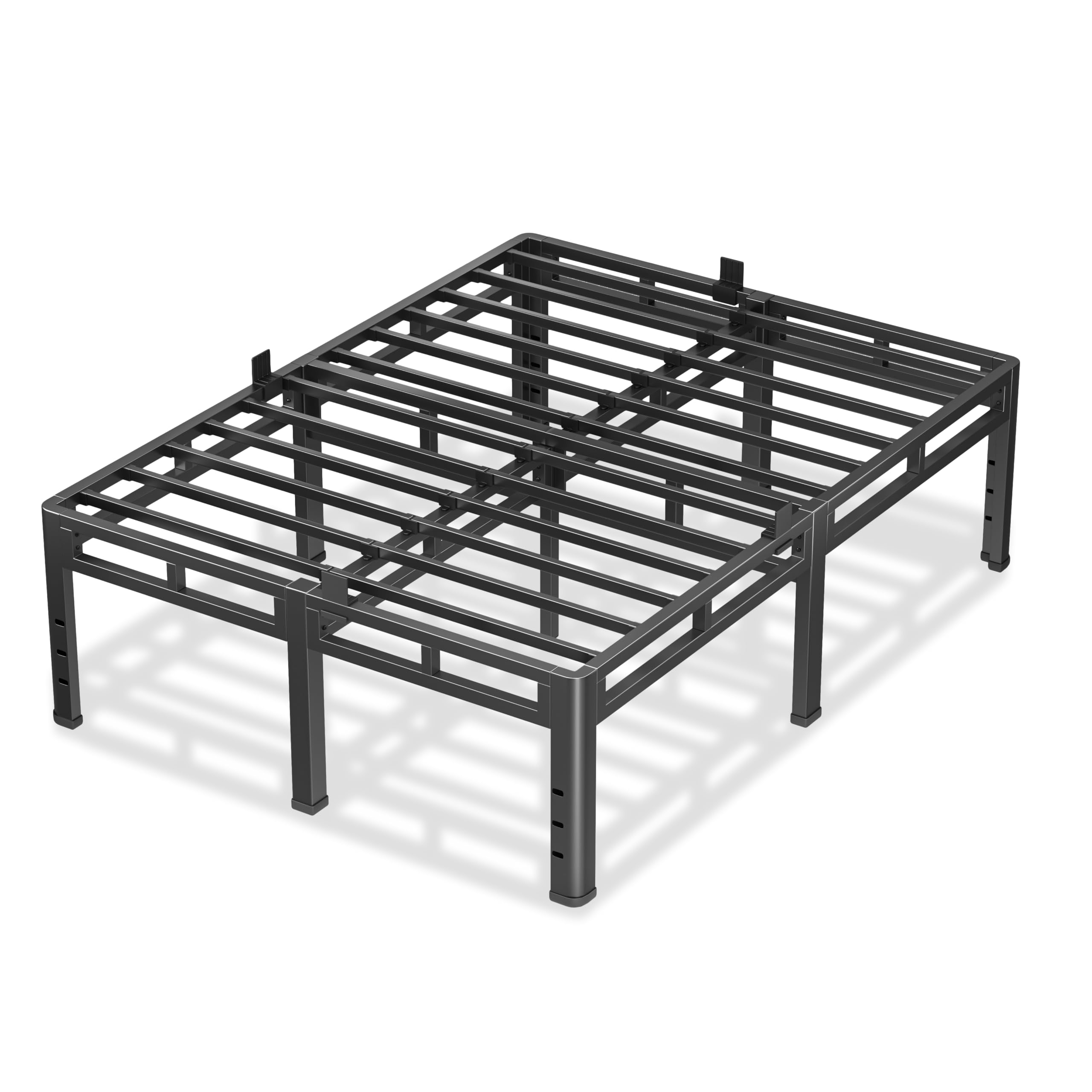 Photo 1 of NKZ 24 Inch King Size Bed Frame, Metal Bed Frame & Box Spring 2 in 1 Platform with Round Corner Legs, 4000Lbs Heavy Duty Metal Frame, Mattress Slide Stopper, Headboard Hole, Noise-Free, Easy Assembly