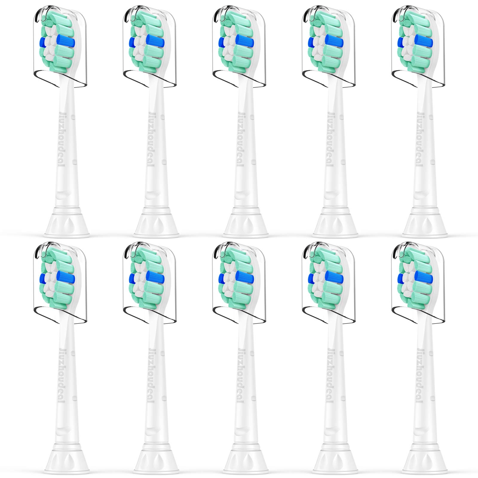 Replacement Toothbrush Heads for Philips Sonicare: 10 Pack Replacement Brush Heads Compatible with Sonicare Plaque Control and All Snap-on Electric Toothbrush, HX9023