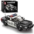 Reobrix 816 Dodge Charger Police Car Building Blocks Set, 1:24 Scale Police Pursuit Model Car Building Kit, City Emergency Ve