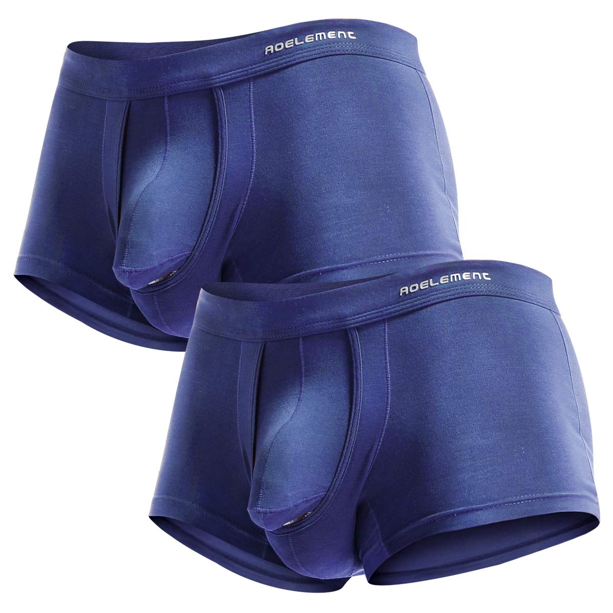 Ouruikia Men's Underwear Modal Boxer Briefs Lightweight Turnks Tagless Underpants with Separate Pouch