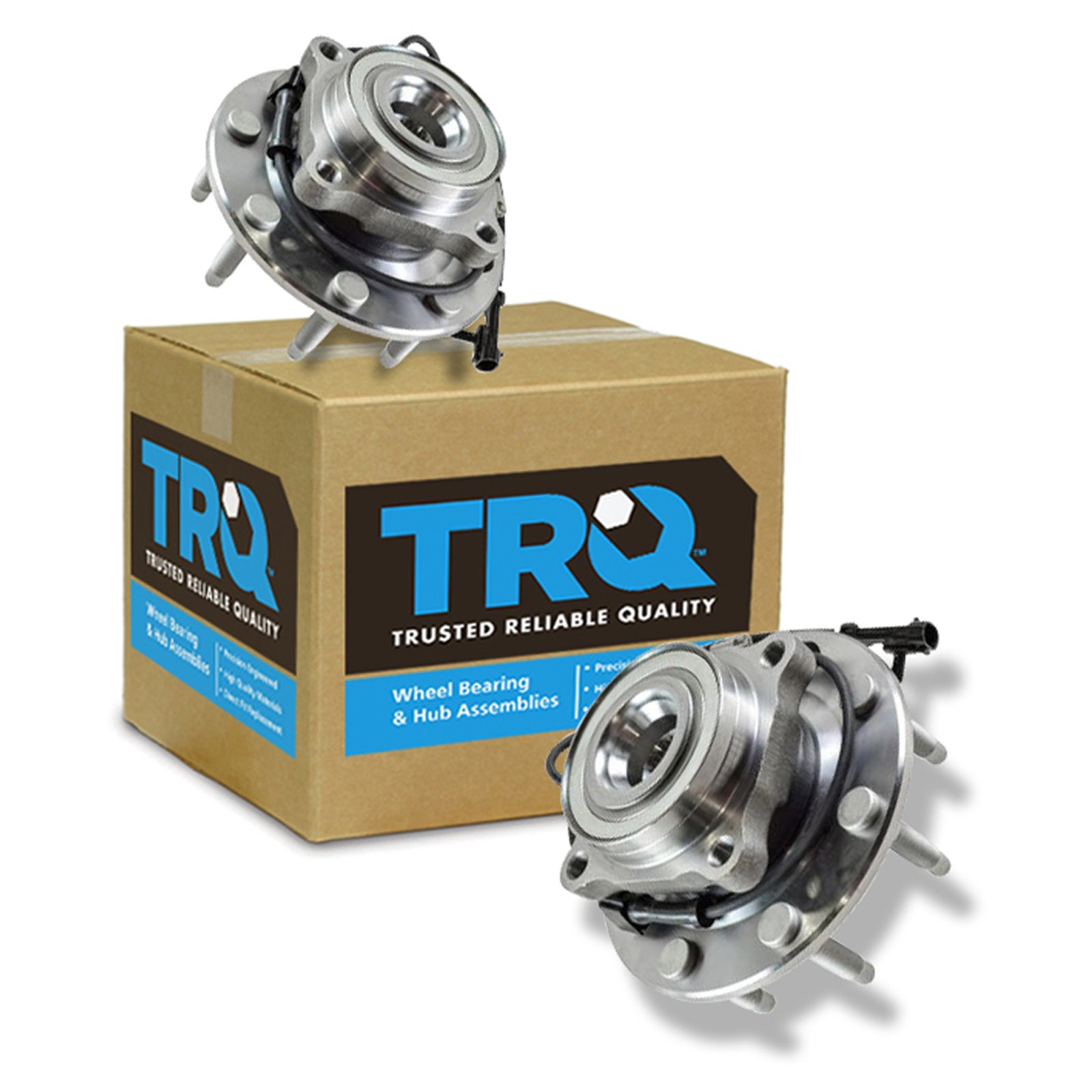 TRQ Front Wheel Hub & Bearing Pair Set for Chevy GMC Truck 8 Lug 4X4 4WD w/ABS