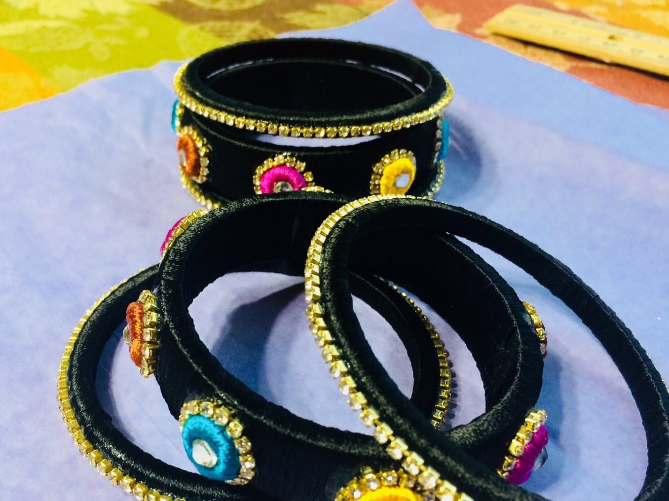 Black Silk Thread Bangles