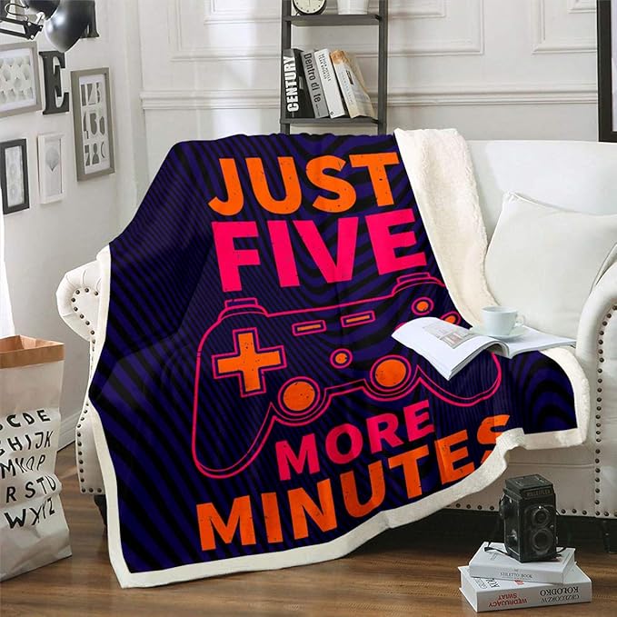 Erosebridal Video Games Throw Blanket Gamepad Bed Flannel Blankets