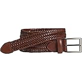 Johnston & Murphy Leather Braided Belt Cognac 42