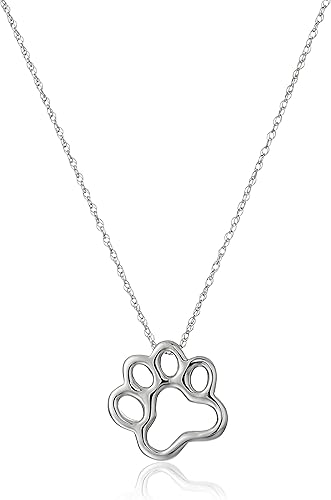 white gold dog necklace