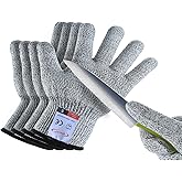 ohsuni 2 Pairs Cut Resistant Gloves for Kids 4-6 Years, Level 5 Protection Cutting Gloves Food Grade for Cooking, Whittling, Wood Carving, Gardening and DIY(Grey-XXXS)