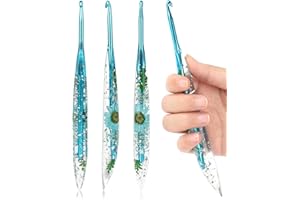 Coopay Crochet Hooks, 5mm Ergonomic Crochet Hook with Floral Plastic Grips, Stylish and Unique, Ideal for Crocheting Blankets, Dolls, Shawls, Hats, Scarves (H-5.0mm)