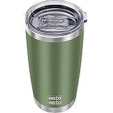 WETOWETO 20oz Insulated Stainless Steel Tumbler, Double Wall Vacuum Travel Coffee Mug, Leak-Proof Tumbler Cup for Home Office Travel (Army Green, 1 Pack)