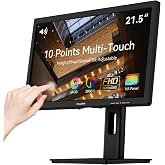 21.5 Inch Touchscreen Monitor VA 3000:1 Contrast PC Touch Screen 100% sRGB | Height/Pivot/Swivel/Tilt Adjustable, Computer Touch Display FHD 1920x1080P, 75Hz, HDMI, VGA, Type-B, Built-in Speakers, VESA