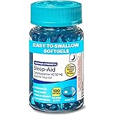 Maximum Strength Nighttime Sleep-Aid Softgels 50 mg Diphenhydramine HCl – 100 Count (100-Day Supply) – Non-Habit Forming Sleep Support – Helps You Fall Asleep Fast & Stay Asleep All Night