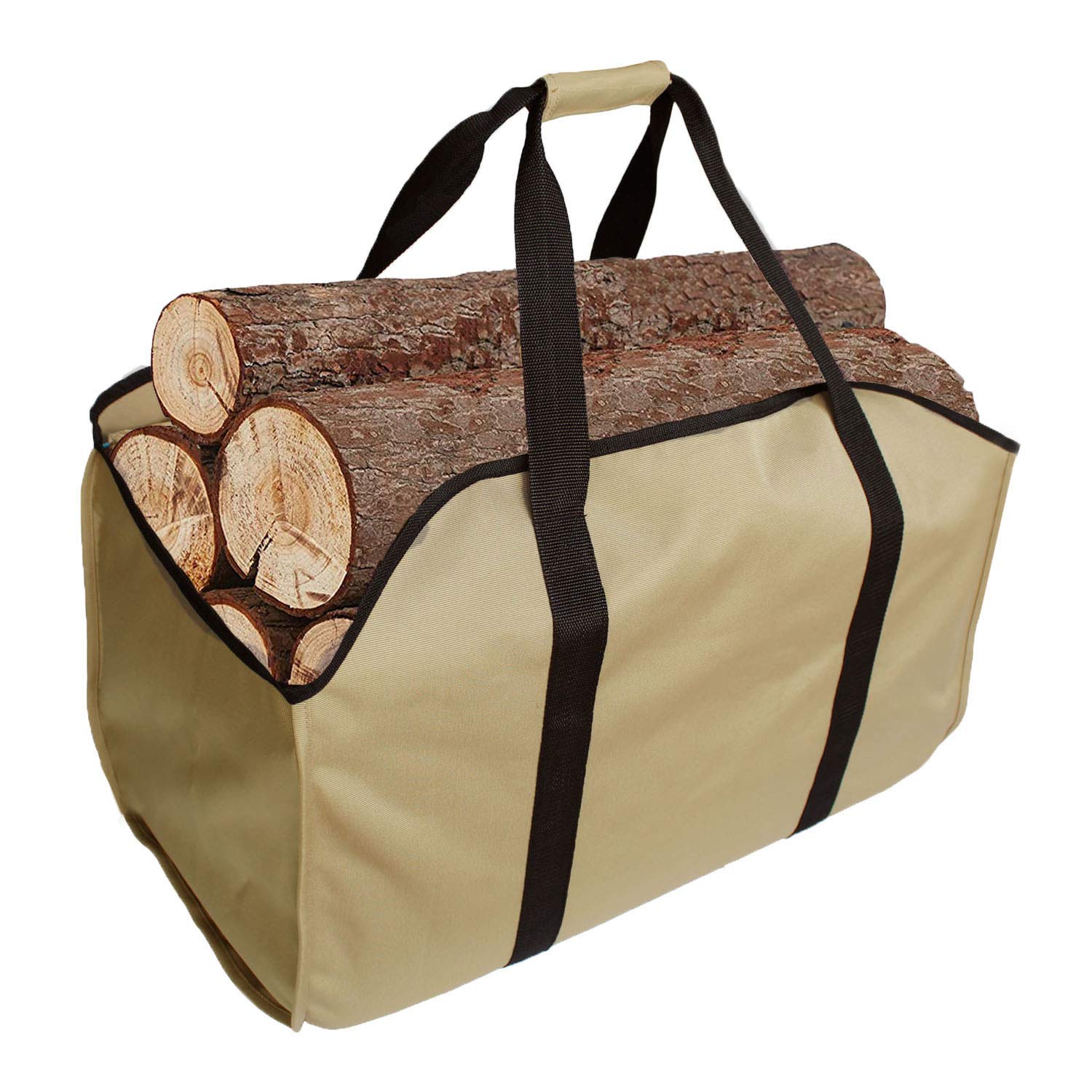 Premium Firewood Log Carrier & Tote Bag - Extra Large Durable - Best for Fireplaces - Wood Stoves - Firewood - Logs - Camping - Beaches - Landscaping (darkkhaki)