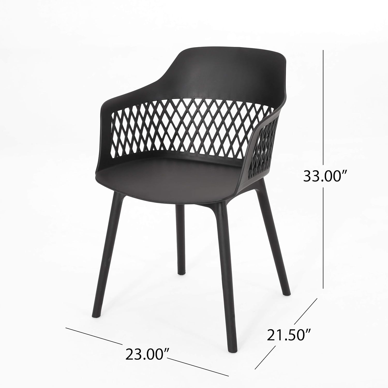 Christopher Knight Home 312178 Madeline Outdoor Dining Chair (Set of 2), Black : Garden & Outdoor