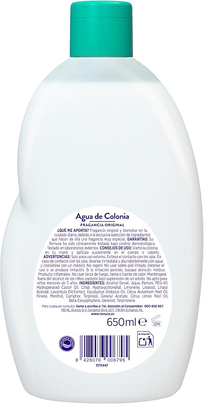 Classic Agua de Colonia, Fragancia Original, 650 ml