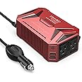 BESTEK 300Watt Pure Sine Wave Power Inverter Car Adapter DC 12V to AC 110V with 4.2A Dual Smart USB Ports (Red)