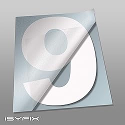iSYFIX White Vinyl Number 9 (Nine) Stickers - 6