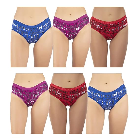 Bonds Women's 100% Cotton Multicolour Panties Combo Pack of 3pc, 6pc, 9pc & 12pc