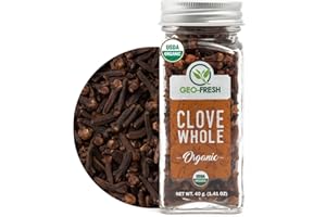 Geo-Fresh Cloves Whole Organic - 1.41 oz (40g) - Organic Cloves Whole - USDA Certified, Non-GMO, Kosher, Gluten Free - Clove Spice for Cooking & Baking - Product of India