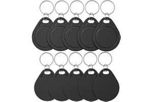 BABIQT 10pcs T5577 RFID Keyfobs 125kHz Writable T5577 Key Tags Proximity ID Card Token Tag Rewritable T5577 Universal for Keyless Entry Access Control Systems & Security Lock- Black