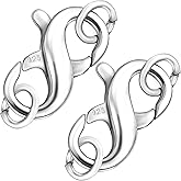 Dailyacc S925 Double Opening Lobster Clasp Sterling Silver and Gold Necklace Bracelet Extender Clasps and Closures for DIY Jewelry