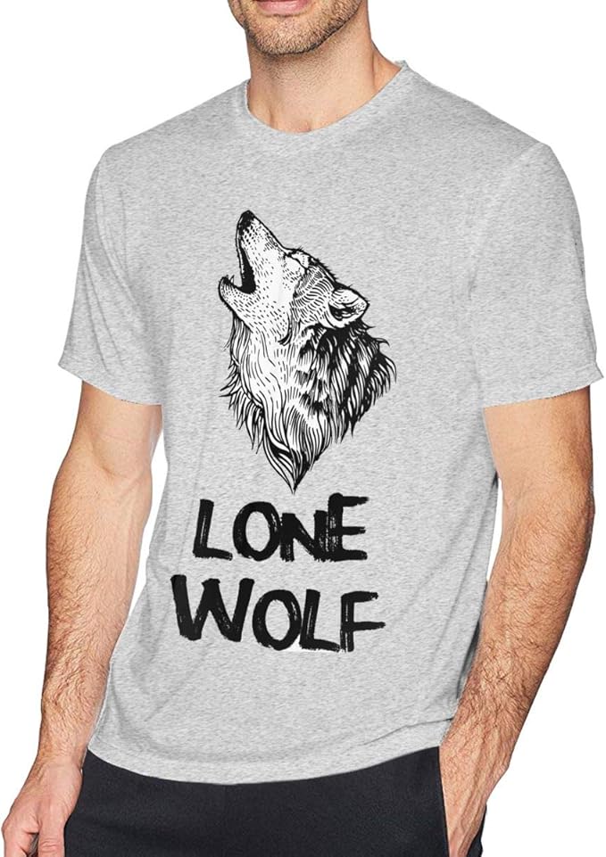 Lone Wolf TShirt Gentlemen Crew Neck T Shirts Hipster Tee Shirts for