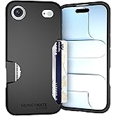 Scooch for iPhone Air Case with Card Holder, Moneymate Wallet Case with Hidden Card Slot and Protection for 4 Cards, 10-Foot Drop Protection, Black