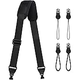 TIMISM Shoulder Strap with Pad, 2 Sets of Quick Release Buckles, Black | Adjustable between 39" to 63", Replacement Comfortable Neck Lanyard for Camera, Tablet, iPad, Laptop, Binocular, Luggage Bag