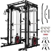RitFit M2 3D Smith Machine with Steel Weight Stack, 60x60mm Power Cage | All-in-One 286lbs Weight Stack, Cable Crossover, 2000lbs Capacity Power Cage