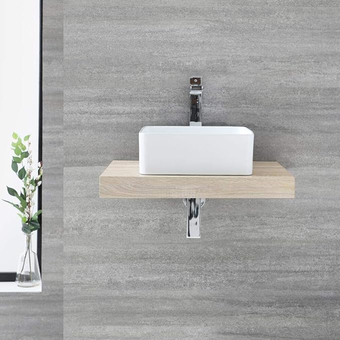 Milano Lurus Modern 600mm Wall Mounted Bathroom Floating Shelf and