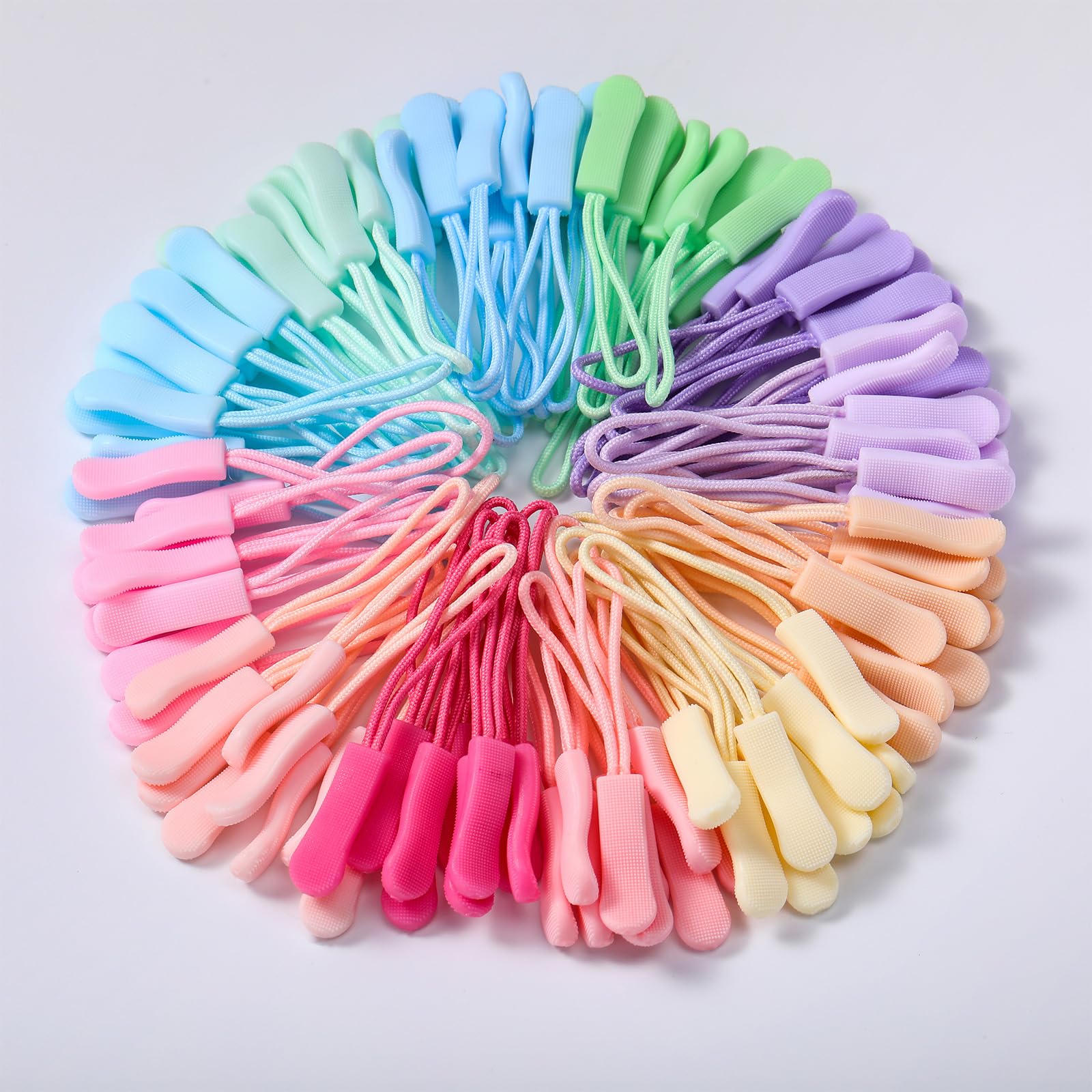 Photo 1 of Janinka 120 Pcs Zipper Pulls Replacement Zipper Tabs Extender Cord for Clothes Suitcase Backpacks Bag Jackets Luggage Purses Handbags Sweatshirt(Macaron)