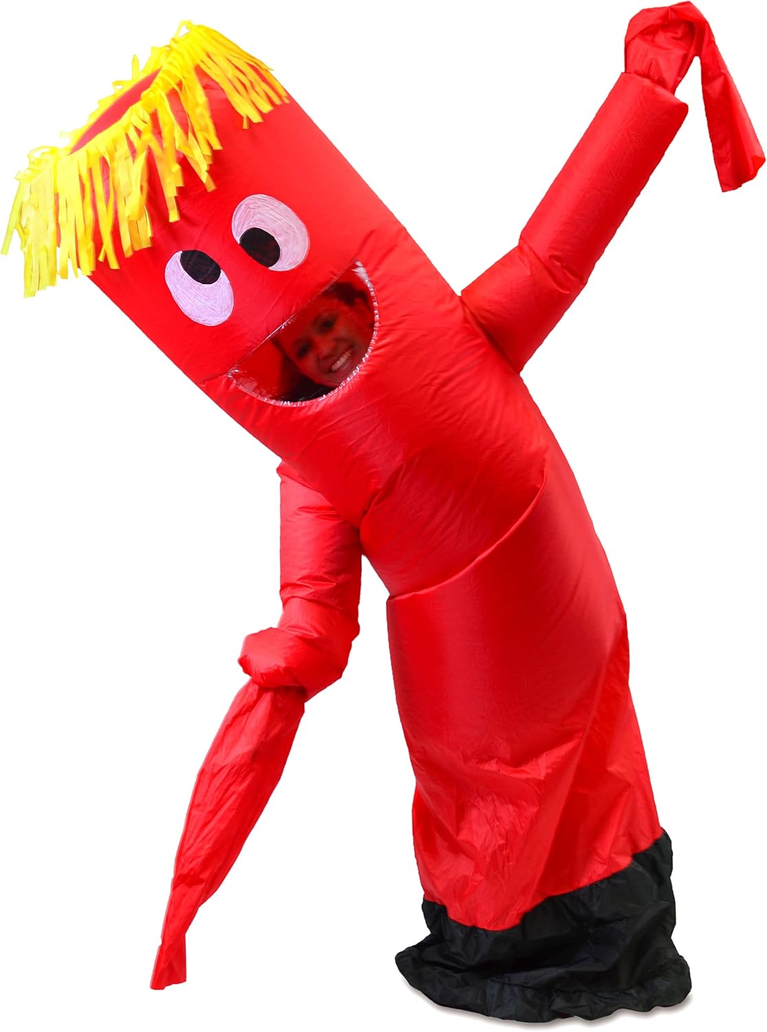 Spooktacular Creations Inflatable Costume Tube Dancer Wacky Waiving Arm Flailing Halloween Costume Adult Size (Red): Clothing